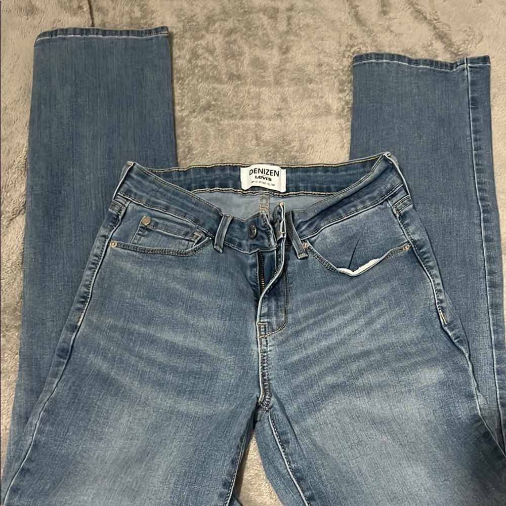 Levi's Denizen Mid Rise Slim Blue Jeans
